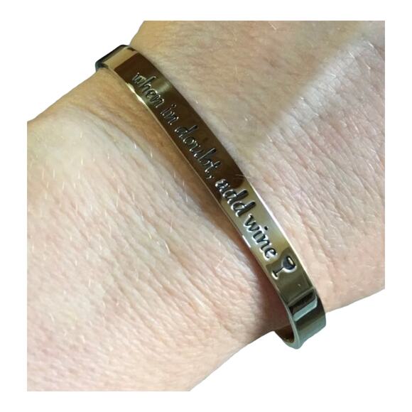 Far Fetched When in Doubt Add Wine Cuff Bracelet Mixed Metals - Picture 4 of 4
